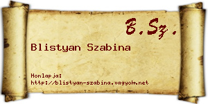 Blistyan Szabina névjegykártya